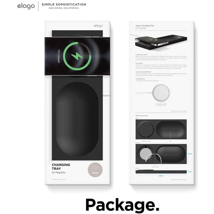 elago Charging Tray with MagSafe Charger Magnetic Wireless Charger Tray, with iPhone 12, Pro, Pro Max, Mini and other Wireless Chargers phones [Magsafe Not Included] Stone