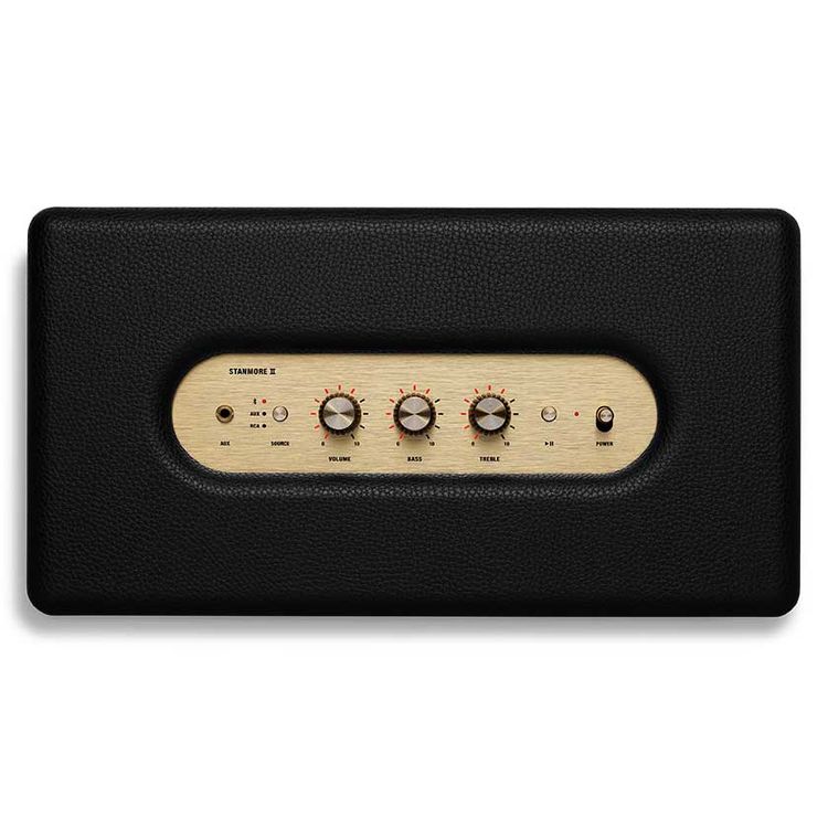 Marshall Stanmore II Bluetooth Wireless Sound Stereo Speaker, Multi-host Functionality, Wired & Wireless Connectivity, 10m Bluetooth Range, Iconic Marshall Design, Marshall Signature Sound - Black 