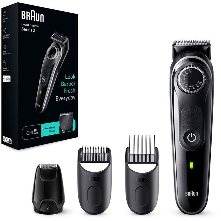 Braun BT3440 Beard Trimmer with Precision Wheel - Black