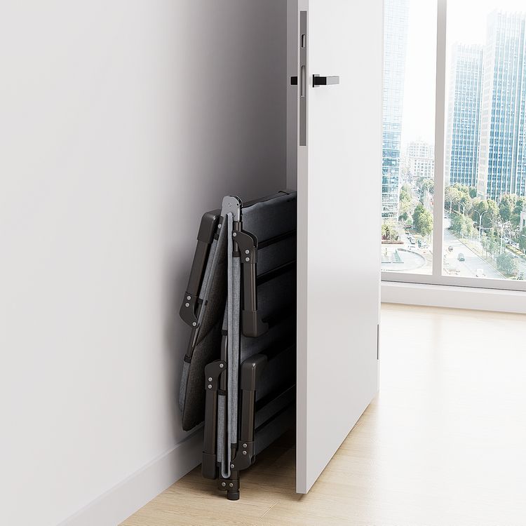 Green Lion Foldable Camping Bed, Up to 150kg Load Capacity, 6 Adjustable Backrest, Anti-Slip Feet, Comfortable Pillow, Easy Installation & Easy to Carry, Thickened Steel Frame - Gray