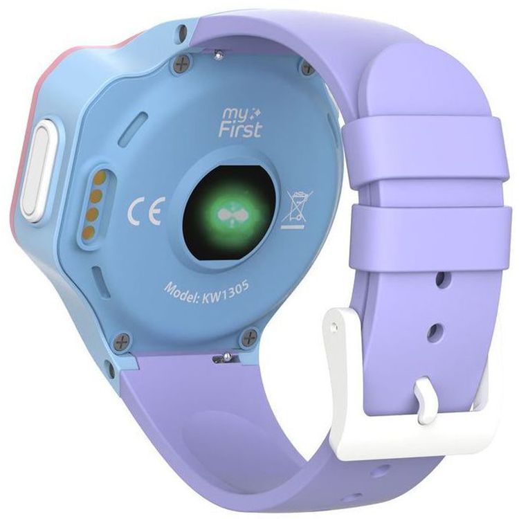 MyFirst Fone R1S Kids Smartwatch, 1.3" TFT Round Display, 2MP Front Camera, 8GB Storage, NANO SIM Card, Heart Rate Monitoring with High Heart Rate Alert, GPS, Android & iOS, IPX8 Water Resistant - Cotton Candy