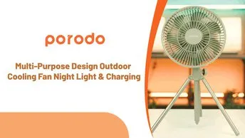 Shop Porodo LifeStyle Outdoor Camping Fan with Remote and LED Light 10000mAh (PD-LSCMF)