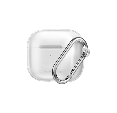 Viva Madrid Clar Case Compatible for AirPods 3 With Silver Keychain, Scratch & Drop Resistant, Dustproof & Absorbing Protective Silicone Cover Suitable with Wireless Chargers - Clear