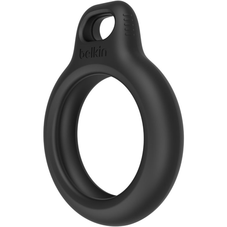 Belkin Secure Holder with Strap Compatible for Apple Airtag, Anti-Scratch Skin Cover, Anti-Lost Holder Suitable for AirTag Bluetooth Tracker - Black