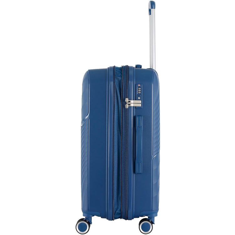 H.T Luggage Bag, Hard Case Polypropylene (PP) Material, Expandable, Telescopic Handle, Scratch Resistant, TSA Lock, Large Case Size - Teal