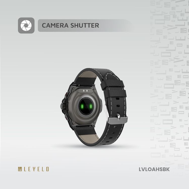 Levelo Oak Automatique Hybrid Smart Watch, Amoled Display, IP68 Water Resistant, Health Monitoring - Black 