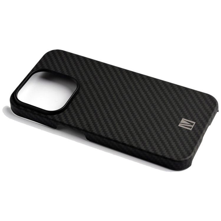  Levelo Sergei 1500D Aramid Fiber Case for iPhone 15 Pro Max, MagSafe Compatible, Shock-Proof Edges, Slim & Lightweight Design - Black