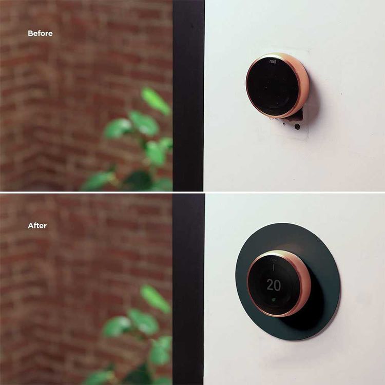Elago  Aluminum Wall Plate Cover Suitable for Google Nest Thermostat Wall Plate Compatible with Nest Learning Thermostat 1st/2nd/3rd - Black