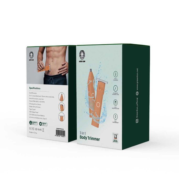 Green Lion 3 in 1 Body Trimmer 1200mAh  - Orange