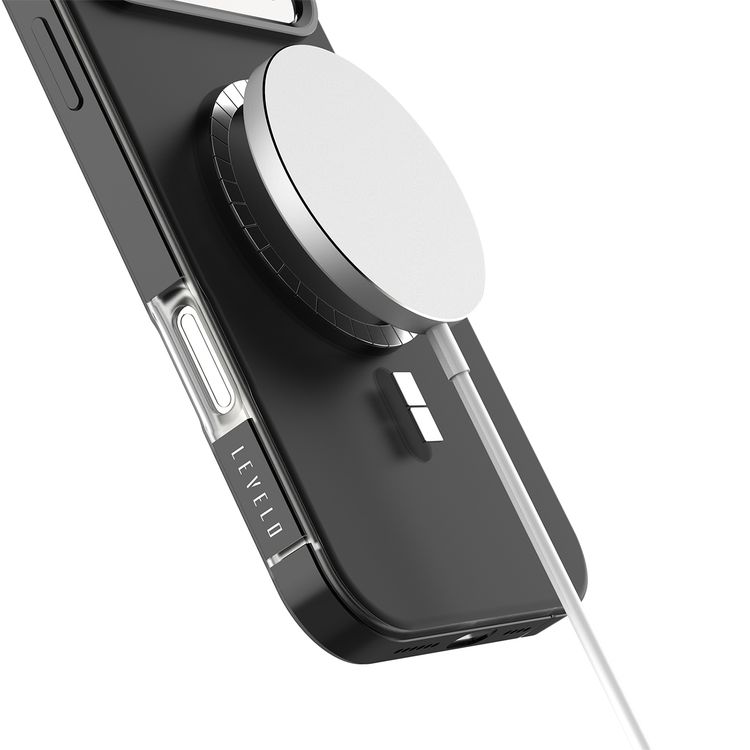 Levelo Opulis MagSafe Frosted Case for iPhone 17 Pro, Liquid Silicone Comfort, Anti-Scratch, Aluminum Alloy Frame for Camera & Edges, Anti-Fingerprint, Strong Magnets, Multi-Layer Design, Shock-Resistant Bumper, Non-Slip Surface - Phantom Black