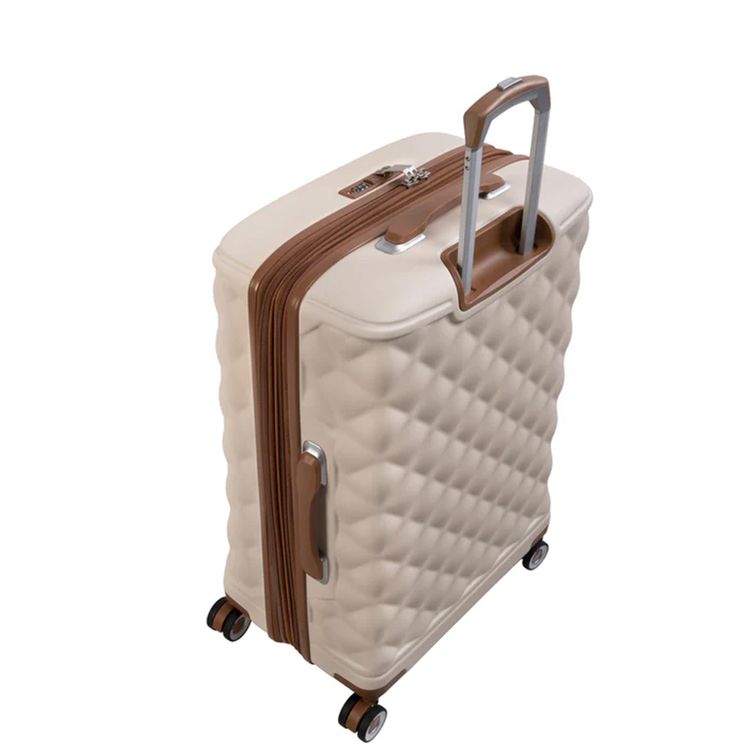 it luggage Indulging Unisex ABS Hard Case Luggage, Expandable Trolley Bag with 8x360° Spinner Wheels and TSA Lock - Medium / Cream