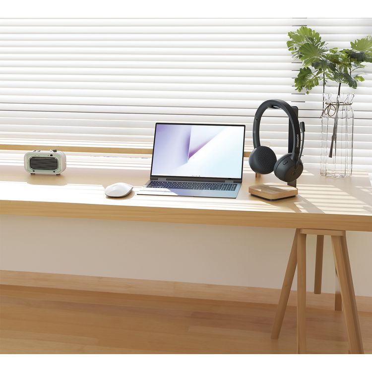 Porodo Office Wireless Headset with 20 Hours Working Time, Mute Button, Crystal Clear Microphone, USB-C Charging Port, 1 Hour Charging Time, Bluetooth Version 5.3 - Black