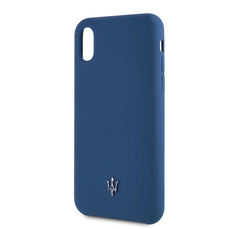 CG MOBILE Maserati Silicone Hard Phone Case Compatible for Apple iPhone X Officially Licensed  - Blue