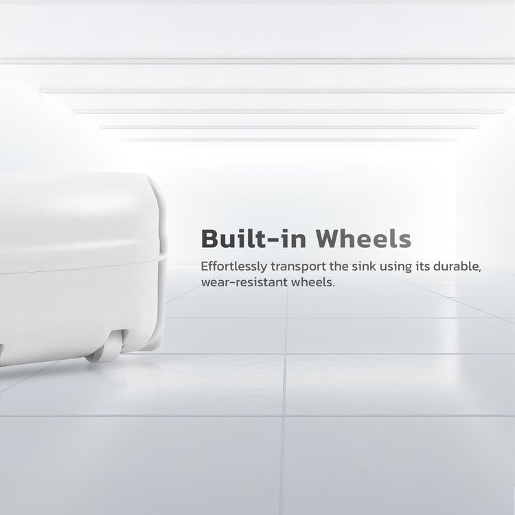 محطة غسيل اليدين المحمولة من بورودو لايف ستايل، توزع 220 مل من الماء لكل مضخة، سعة 17 لترًا من الماء و3 لترًا من الصابون، تعمل بمضخة القدم، نظام ضخ فعال