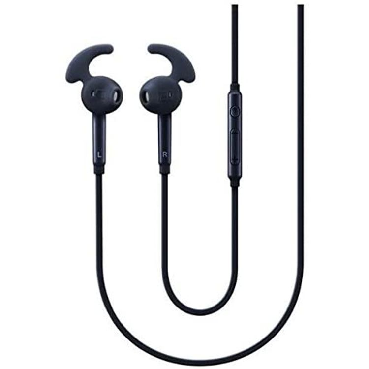Samsung Hybrid In-ear Fit Earphones with Microphone, ( Ear Tip & Ear Wing Tip ) Wired Headset with High-quality Sound, 3.5mm Headphone Connector, 1.2m Cable - Black