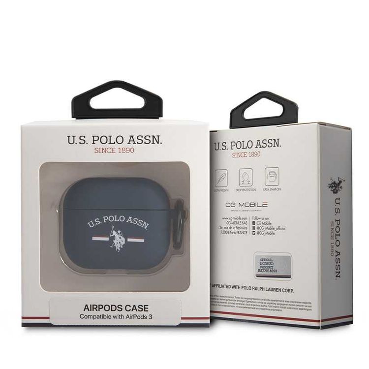 U.S.Polo Assn.Silicone Horses Flag Case for Airpods 3 - Navy