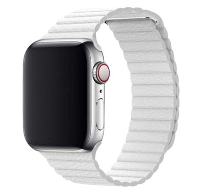 iGuard by Porodo Leather Watch Band for Apple Watch 44mm / 42mm - White