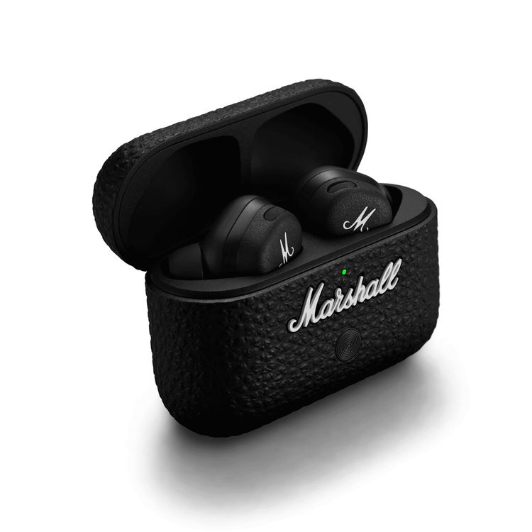 Marshall Motif II Wireless Earbuds with ANC, Touch Controls, Up to 30 Hours Playtime, Fast Charge, Water Resistant, Wireless Charging Compatible, Marshall Signature Sound - Black