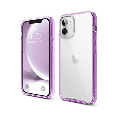 Elago Hybrid Case Compatible with iPhone 12 Mini (5.4")Ultimate Protection, Raised Bezel,Supports Wireless Charge,Anti-Yellowing, Shock Absorbing Design,Scratch Resistant-Lavender