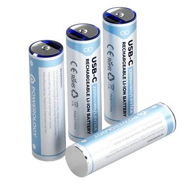 Powerology Type-C Rechargeable Lithium-ion AA Battery - W...