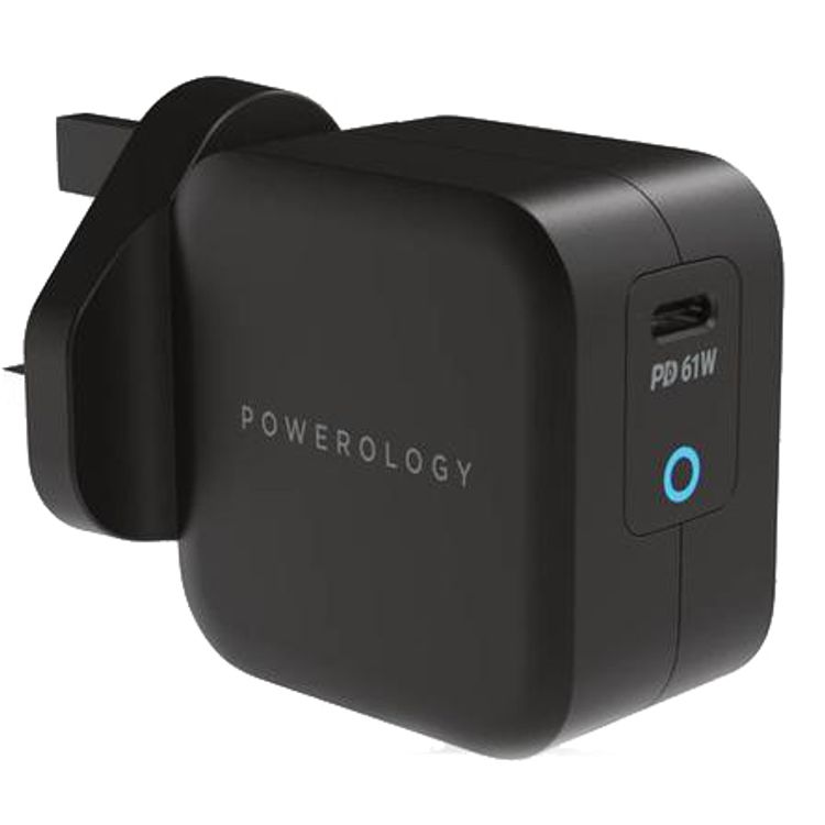 Powerology Ultra-Compact 61W PD GaN Charger - Black