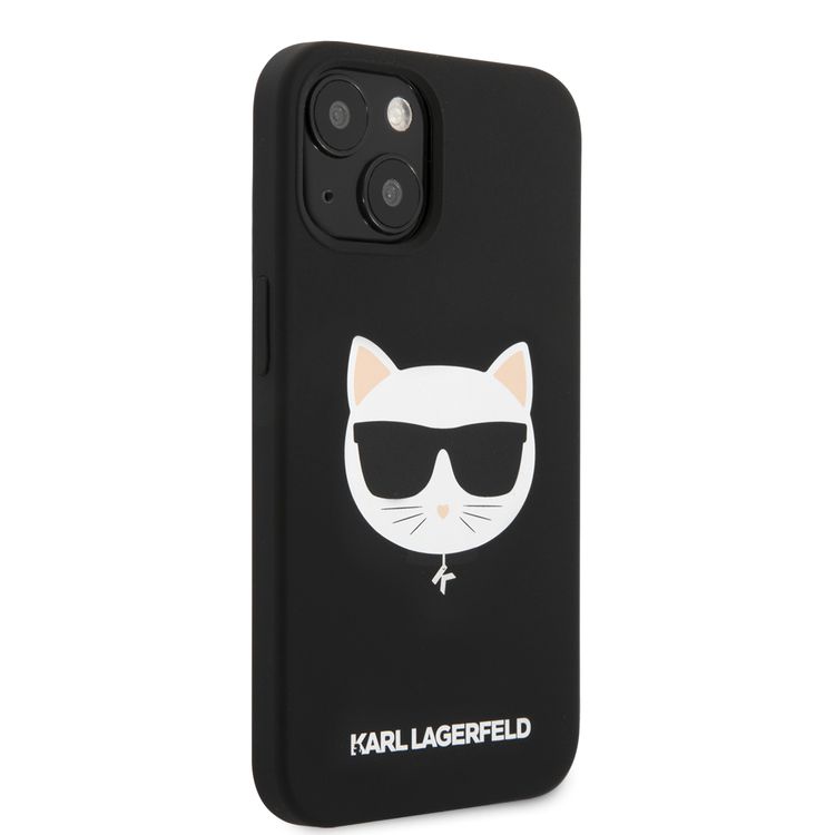 CG MOBILE Karl Lagerfeld Liquid Silicone Case Choupette Head Compatible for iPhone 13 (6.1") Easy Access to All Ports, Anti-Scratch, Shock Absorption