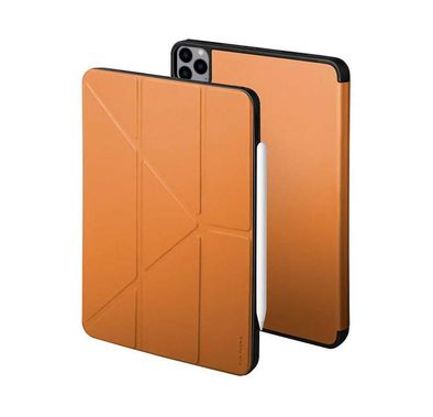 Viva Madrid Elegante Folio Case With Apple Pencil Holder, Multi-Fold Integrated Stand, Anti-Scratch Protection Support Apple Pencil Charging for iPad Pro 12.9 - Brown