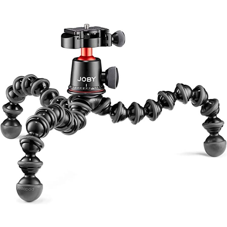 JOBY gorillapod kit Pro Kit, Includes Stand & BallHead with QR Plate, 6.Lb Load Capacity, /Charcoal/Red, JB01566, JB01566 BWW - Black