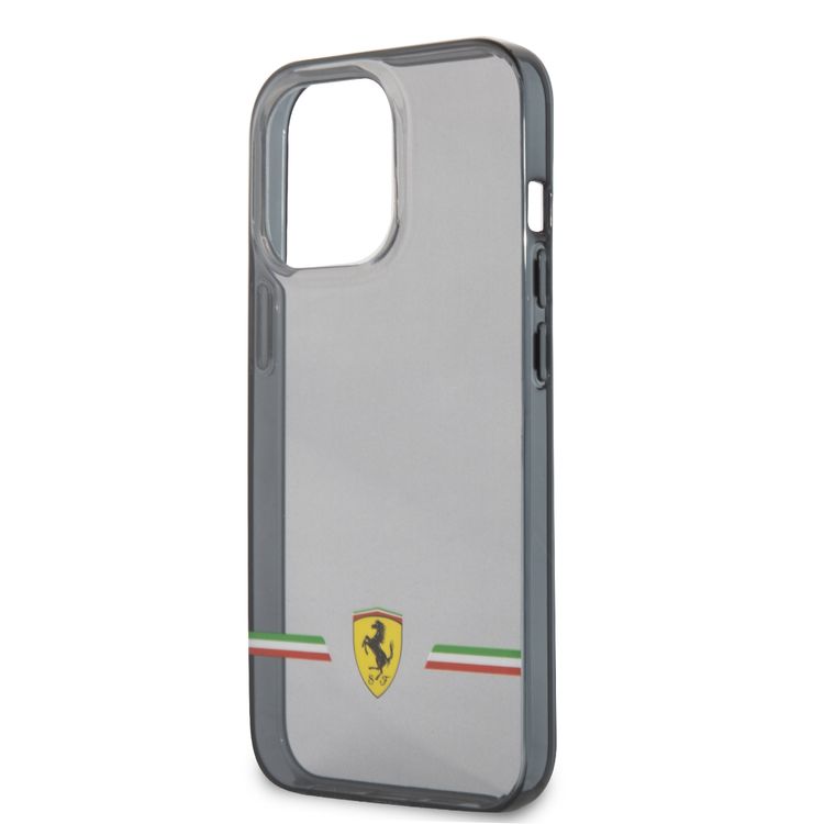 CG MOBILE Ferrari Transparent Case Italia Wings Print Logo Compatible for iPhone 13 Pro Max (6.7") Scratches Resistant, Easy Access to All Ports