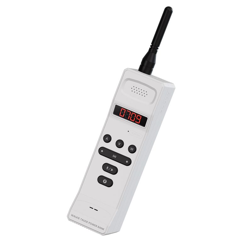 Levelo Revolt 20000mAh Walkie Talkie Power Bank with 1.5km Communication Distance, Laptop Charger, LED Detachable Antenna, PD 100W Total Output, Safety Protection, Type-C In/Out, LED Display, Voice Recorder - White