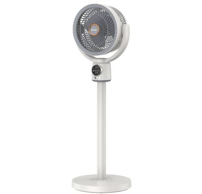 Green Lion Quad Flex Fan with Precision 4-Height Lock, Digital Display, Removable Windshield, Lightweight Design, Natural Wind Mode, Remote Control, LED Night Light, 4-8 Hours Working Time - White 