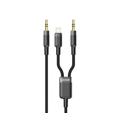 Porodo Multi-Device AUX 3.5mm & Lightning Cable, 1.2m Cab...