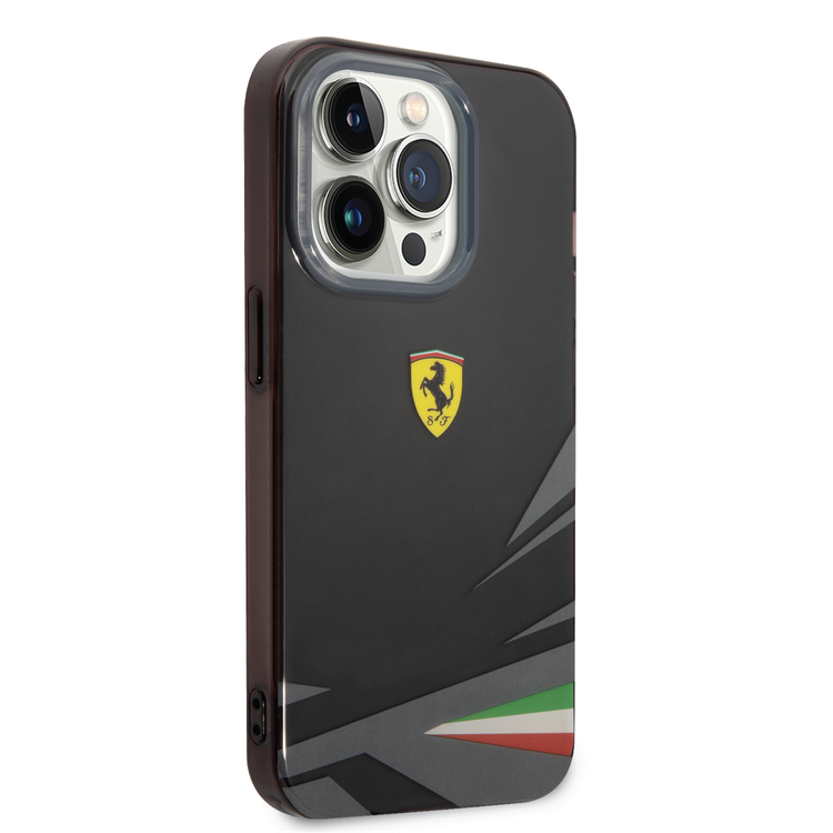 Ferrari PC/TPU Case with Double Layer Print iPhone 14 Pro Max Compatibility - Black