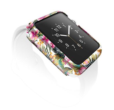 X-Doria Revel Floral Design Slim-fitting Band Compatible for Apple Watch 42mm - Scratch Resistance - Easy to Install - Full Access to All Controls & Features - Floral Smoke