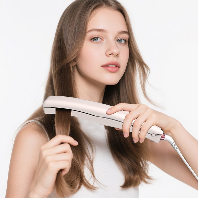 Porodo Dual-Mode Hair Straightening Brush with Detachable Comb, Auto Shut-Off Function, 360° Swivel Cord, 3 Temperature Levels, 76W Rated Power, PTC Heating Method - Pink