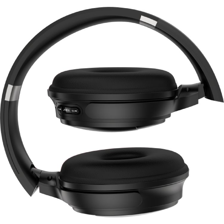 Porodo Soundtec Limited Wireless Headphones with AUX & Bluetooth Connections, Built-in Micro SD Slot & Microphone, Up to 10 Hours Working Time, 250mAh Battery Capacity, Control Buttons, Two-Device Connection - Black