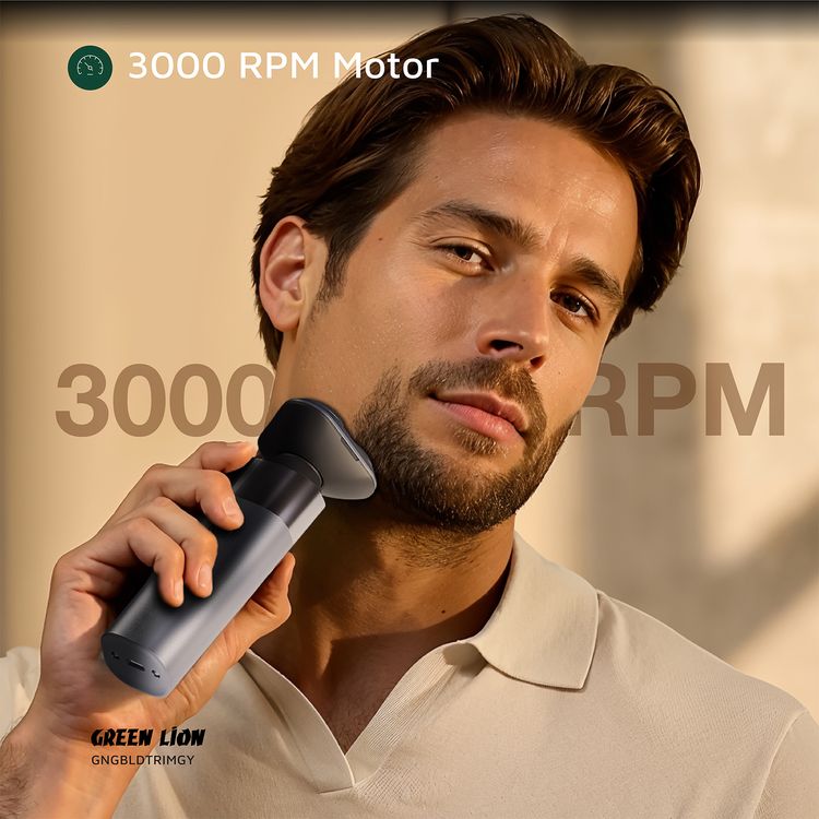 Green Lion 3-in-1 G-Blade Trimmer with Digital Display, 90 Minutes Working Time, 5W Power, Stainless Steel Blade, 600mAh Battery, Travel Lock, Shaver, Hair & Nose Trimmer - Gray