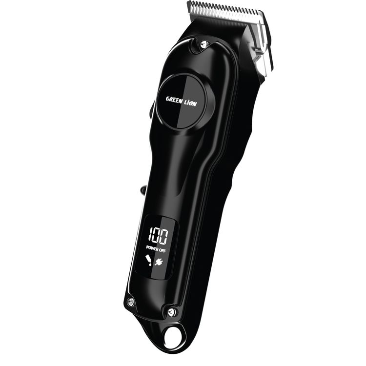 Green Lion ProClip Duo 7-in-1 Hair Trimmer with LED Digital Display, Ergonomics & Low Noise Design, Type-C Charging Port, 150 Minutes Big Clipper Operating Time, 120 Minutes Small Clipper Operating Time, Metallic Surface - Black