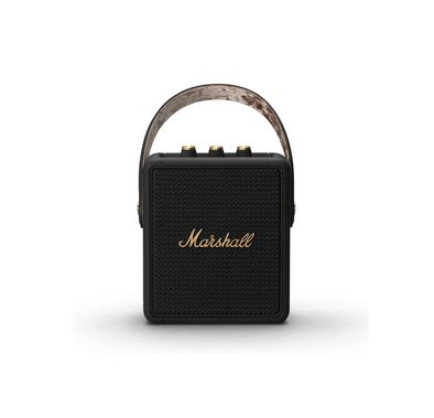 Marshall Stockwell 2 Bluetooth Wireless Stereo Speaker, Lithium-ion Battery, Water Proof, 20 Hours Playing Time, 5 Hours Charging Time, Fast Charge - Black / Brass