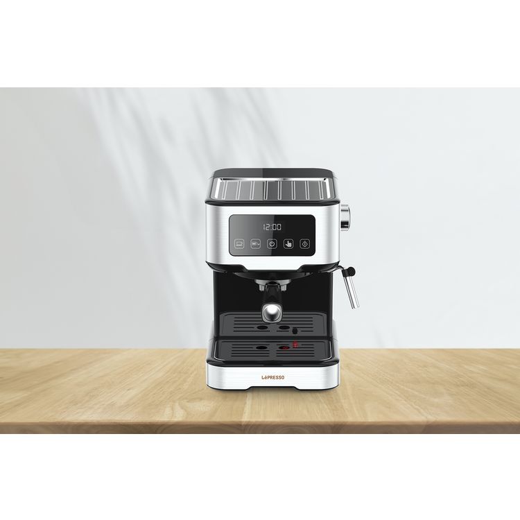 LePresso Digital Coffee Machine with 20 Bar Pressure Pump, High Pressure Frothing, Pre-Brew System, 1100W Rated Power, 1.5L Tank Capacity  - Black