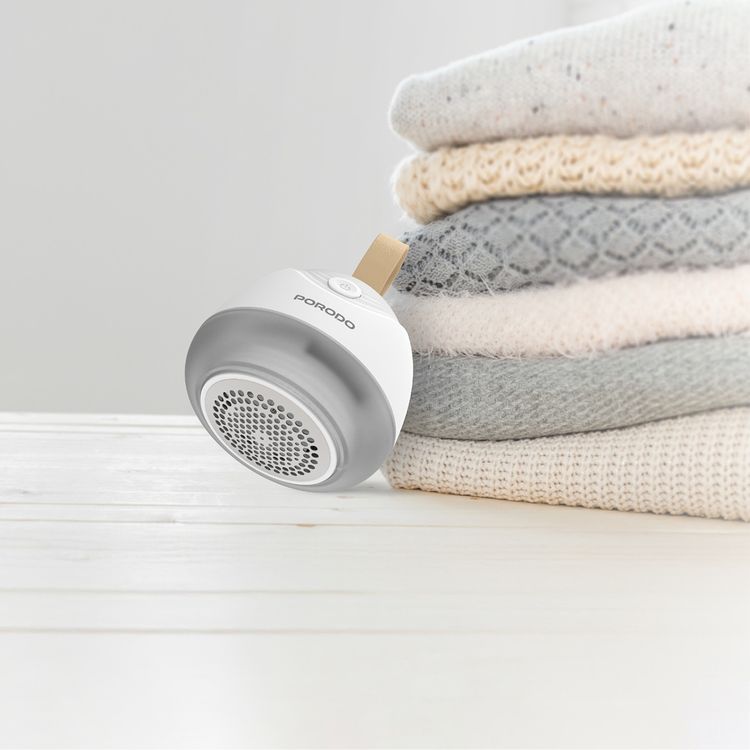 Porodo Lifestyle Fabric Shaver Lint & Bobbles Remover with Efficient 6-Blade Design, 5W Rated Power, 600mAh Battery Capacity, 1.5 Hours Working Time, USB-C Charging Interface, 7200RPM Motor Speed, 50mL Lint Bin Capacity - White