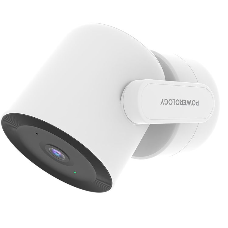 Powerology Indoor PTZ Smart Camera with AI Advanced Motion Detection, 4MP Resolution, Two-Way Audio, One-Touch Video Calling, Up to 10m Infrared Night Vision, 180° Tilt Range, 355° Pan Range, Type-C Input Port, 2.4GHz Wi-Fi, Cloud & Local Storage - White