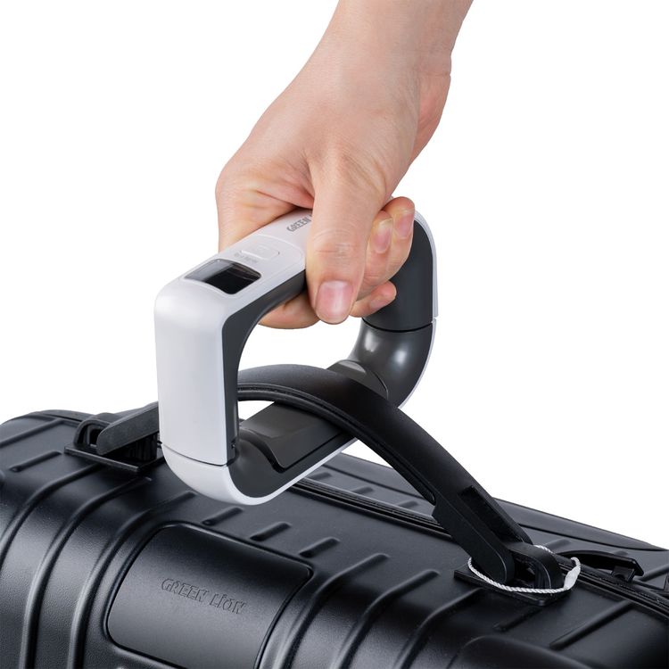 Green Lion Travel Mate Luggage Scale with Digital Display, High Accuracy, Overload Indicator, 200g - 50kg Capacity, CR2032 Battery, ABS Material - White