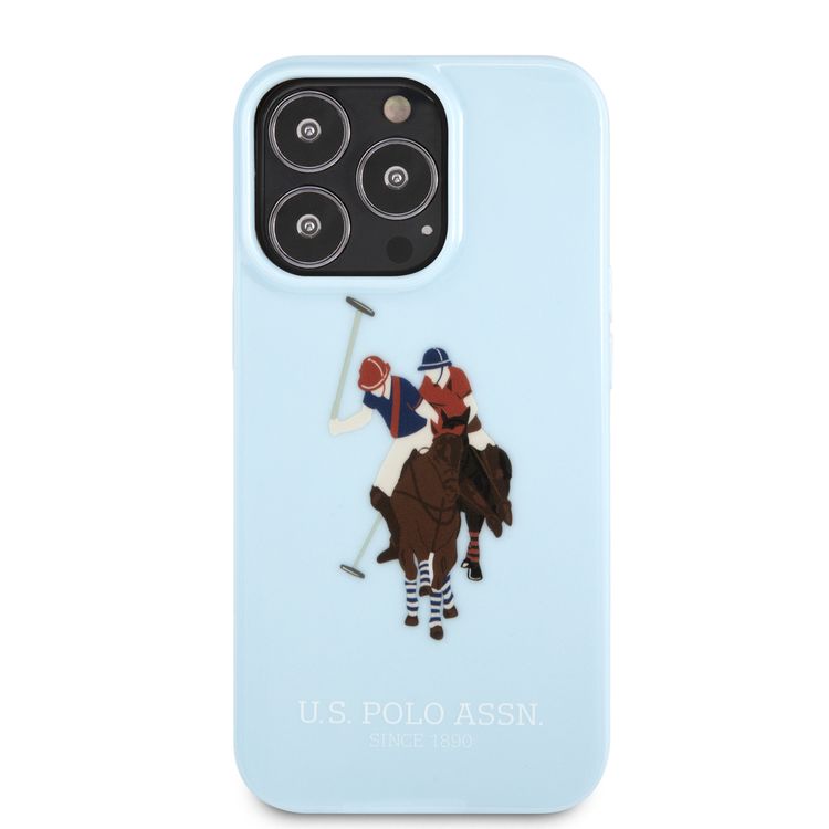 USPA PC/TPU Tranparent Case With Graffiti Logo For iPhone 14 Pro Max - Blue / Red