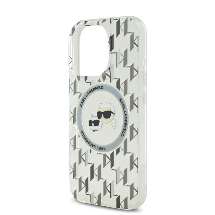 Karl Lagerfeld Magsafe IML Hard Case for iPhone 16 Pro Max with Karl & Choupette Heads, Slim Profile, Easy Snap-on, Drop Protection, Magsafe Compatible, Sustainable Packaging - Transparent