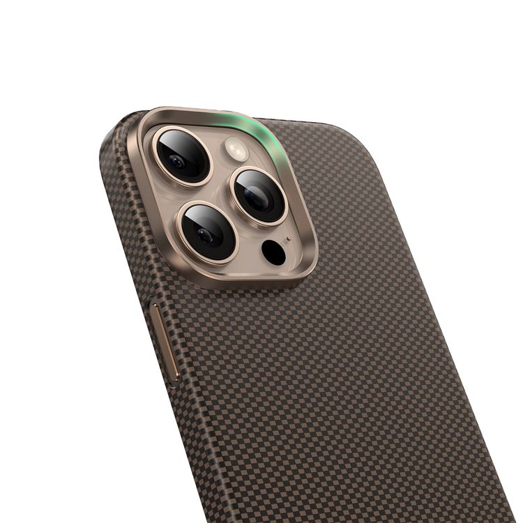 Green Lion Magsafe Kevlar Case for iPhone 16 Pro, Drop Protection, Comfortable Grip, Military Grade Defense, Ultra Slim & Lightweight - Black / Gold