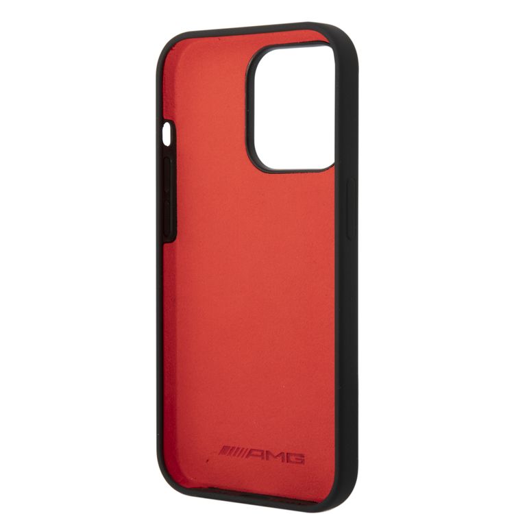 AMG Liquid Silicone Case - Carbon Pattern, Bumper Protection iPhone 14 Pro Compatibility - Black