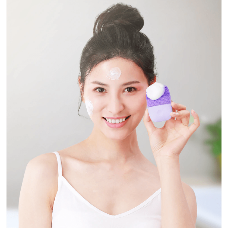 inFace Waterproof Electric Sonic Face Brush with Up to 4 Hours Working Time, Dual Sonic Technology, 300mAh Battery Capacity, Up to 6000 Vibrations per Minute - Purple