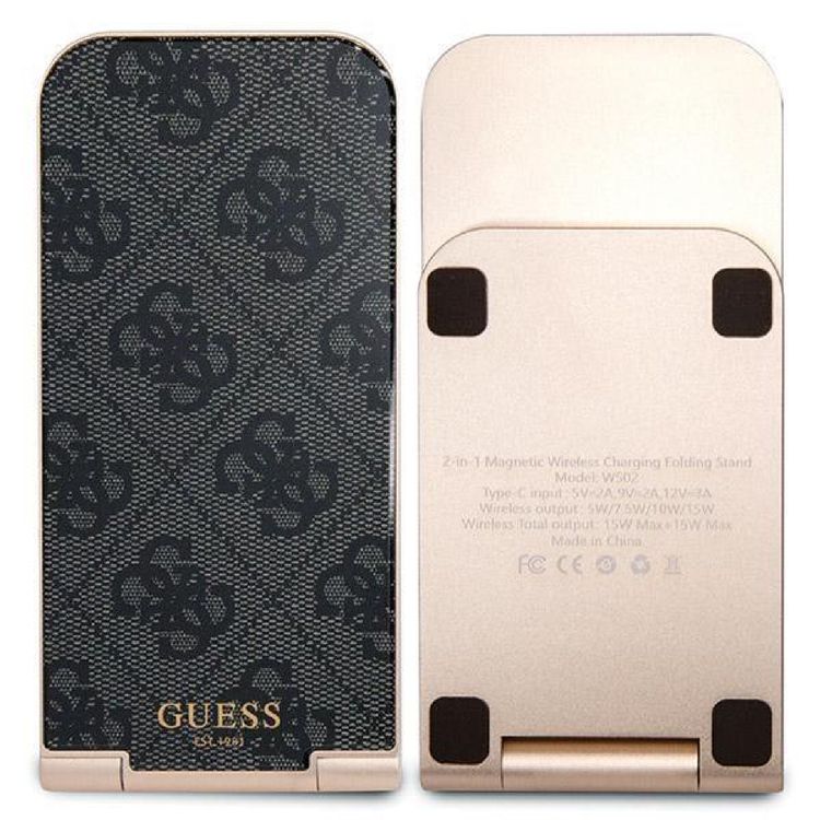 Guess Magnetic Desk Charger 15W 4G Pattern - Black