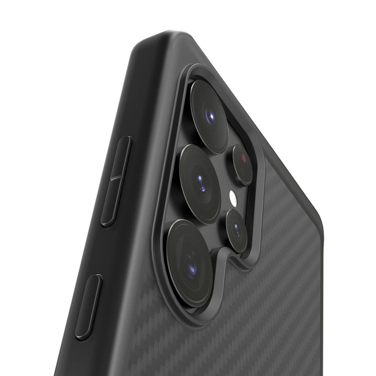 Levelo Ox Carbon Case for Samsung S25 Ultra, MagSafe Compatible, Durable 600D Aramid Fiber Material, Anti Fingerprint, Premium Quality Guaranteed - Black